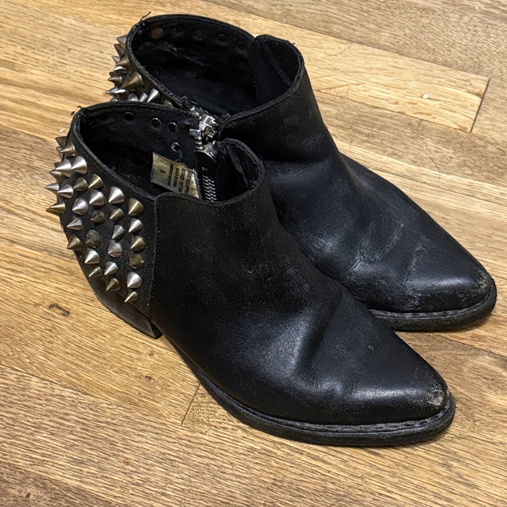 Jeffrey Campbell Black Studded Ankle Boots